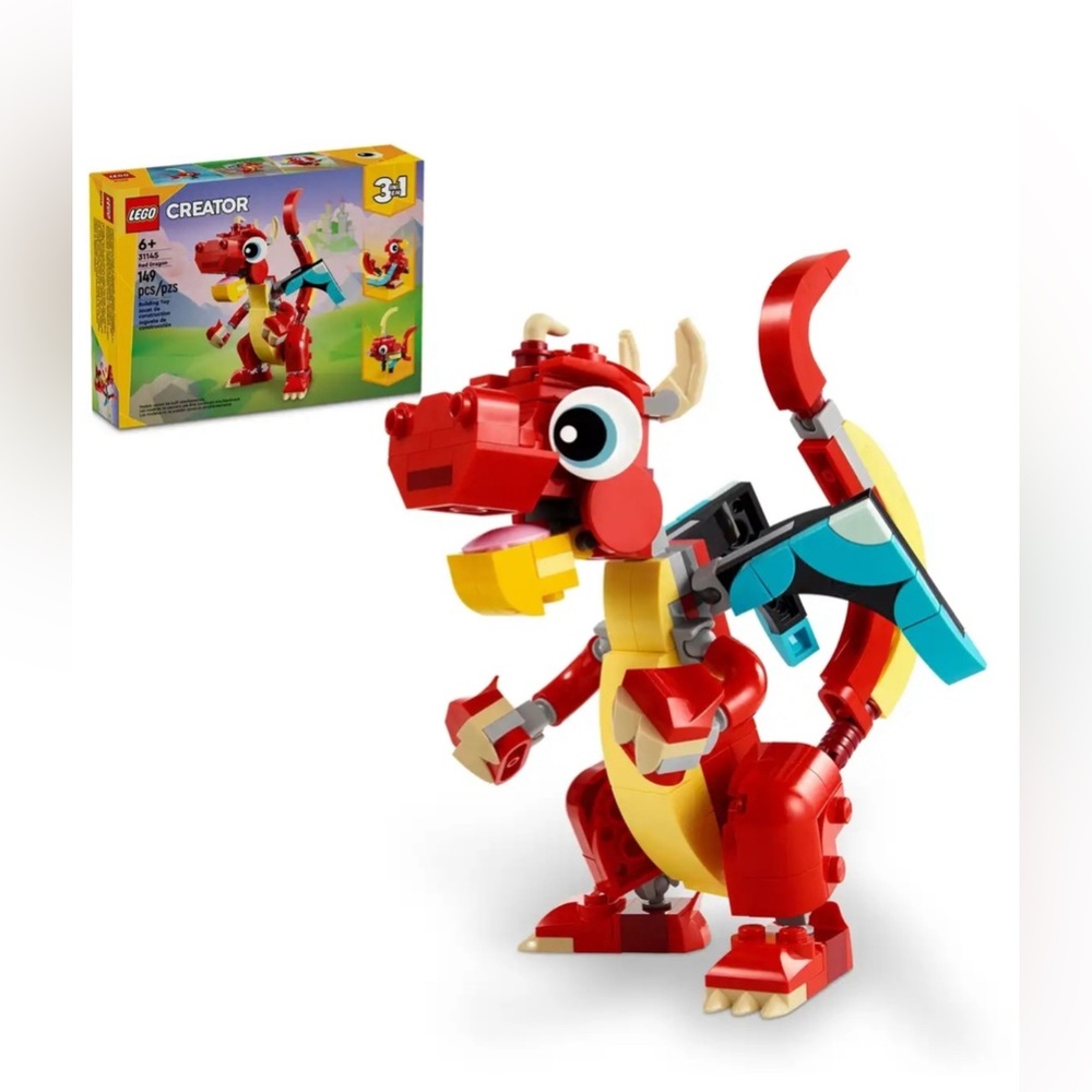 New LEGO Creator Red Dragon Building Kit 3 in 1